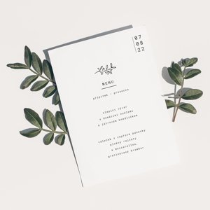 svatební menu No.8: formát svatebního menu 10x15cm, výběr papíru Aquarella Art, formát svatebního menu 10x15cm, výběr papíru Warmtone