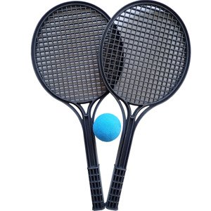 Soft tenis plast černý - 2 pálky a míček
