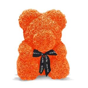 Medvídek z růží - oranžový 40 cm