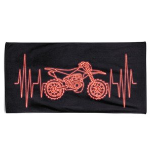 Osuška Srdeční puls – motocross (Velikost osušky: 70x140cm)